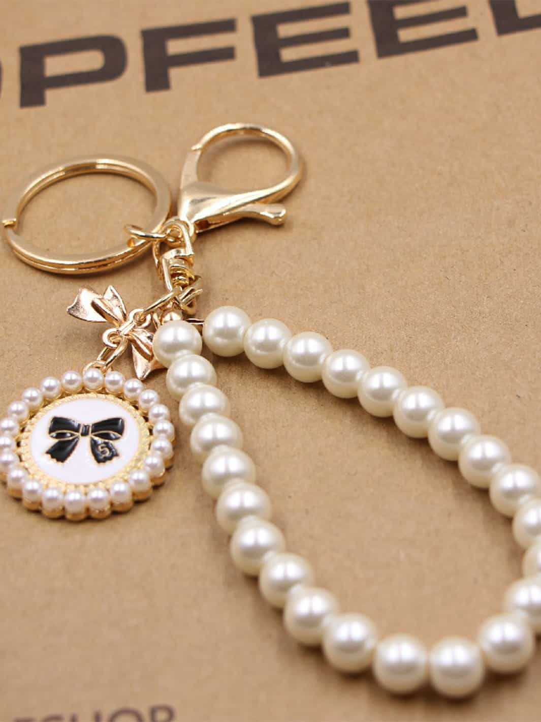 Vintage Bowknot Pearl Handstring Bag Keychain - 33g, 16cm– Ecosusi