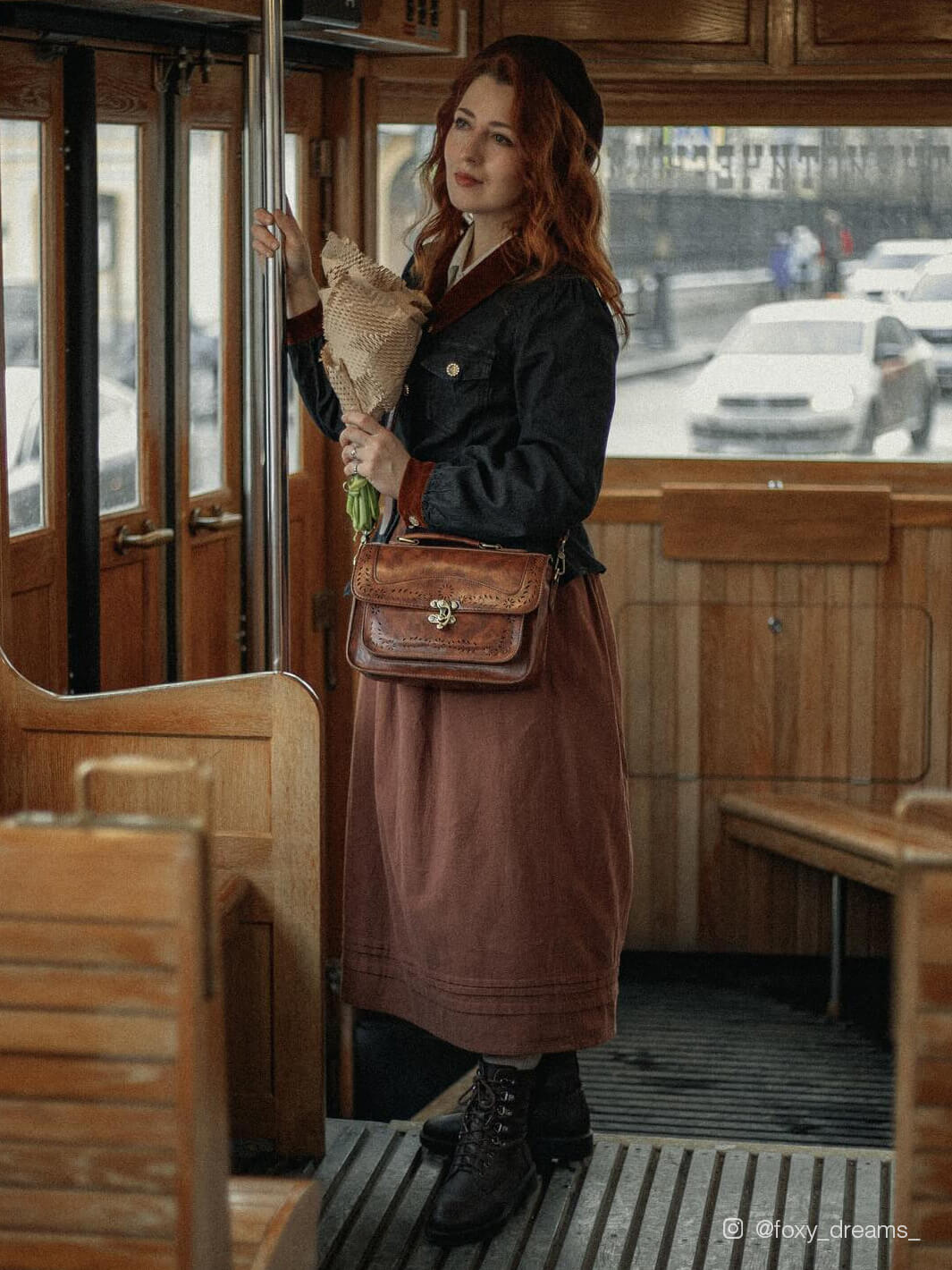 Women's Perforated Messenger Bag