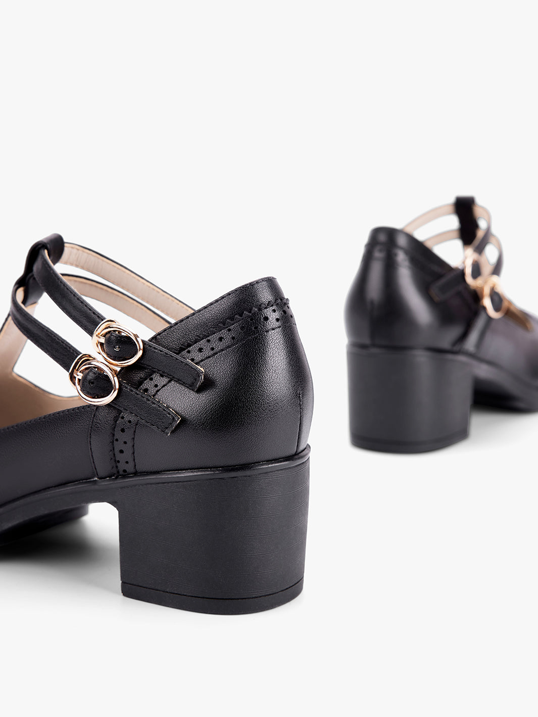 Chaussures en cuir bride en T classiques pour femmes de qualit