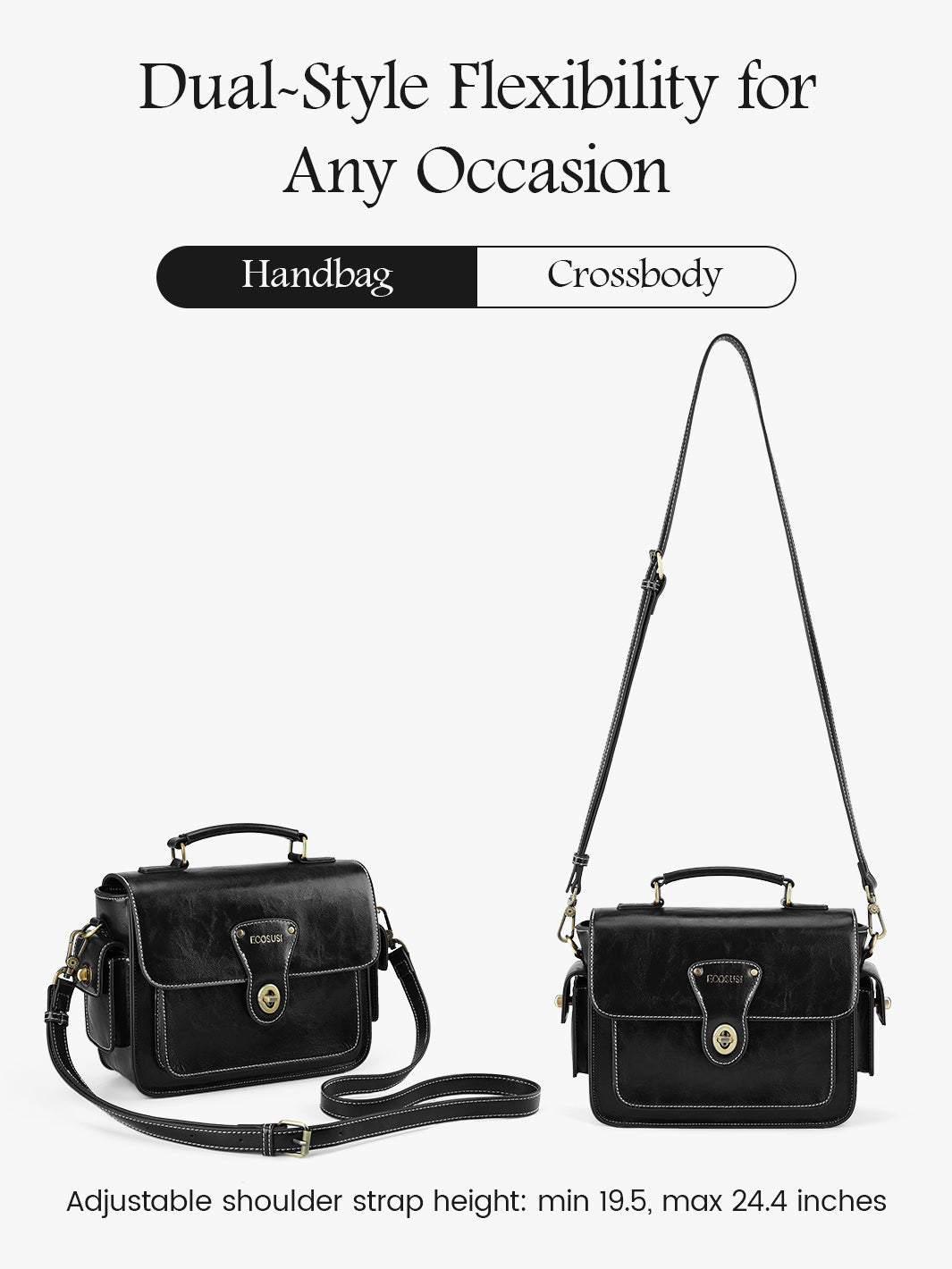 Alison Vintage Vegan Leather Crossbody Bag