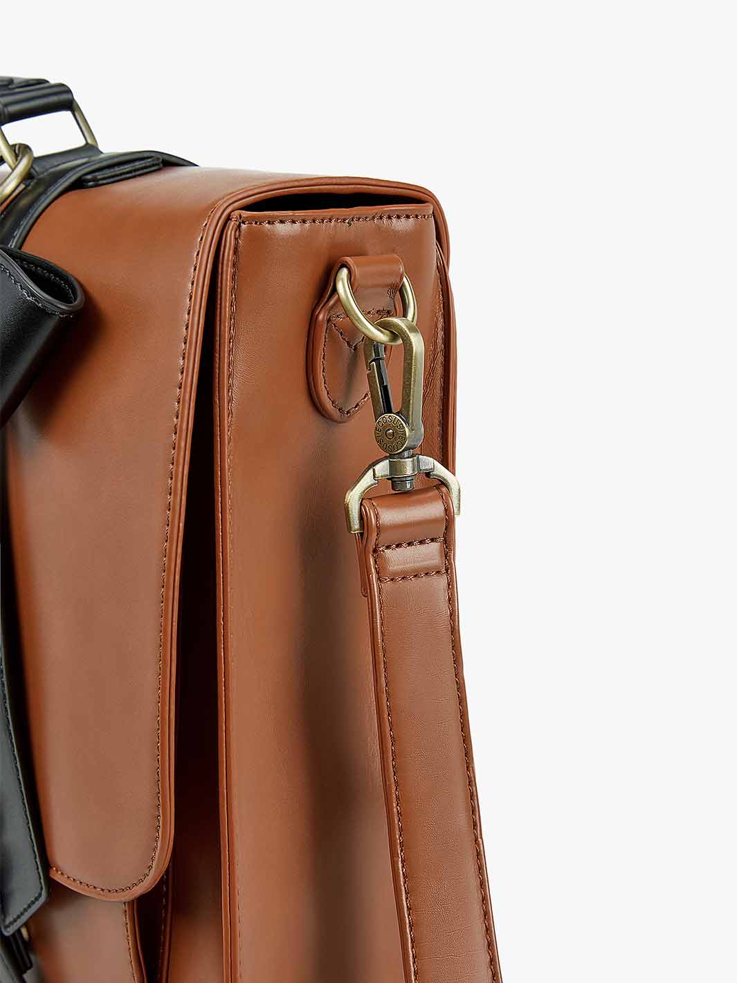Women's Sombre Vintage Leather Briefcase Shoulder Strap– Ecosusi