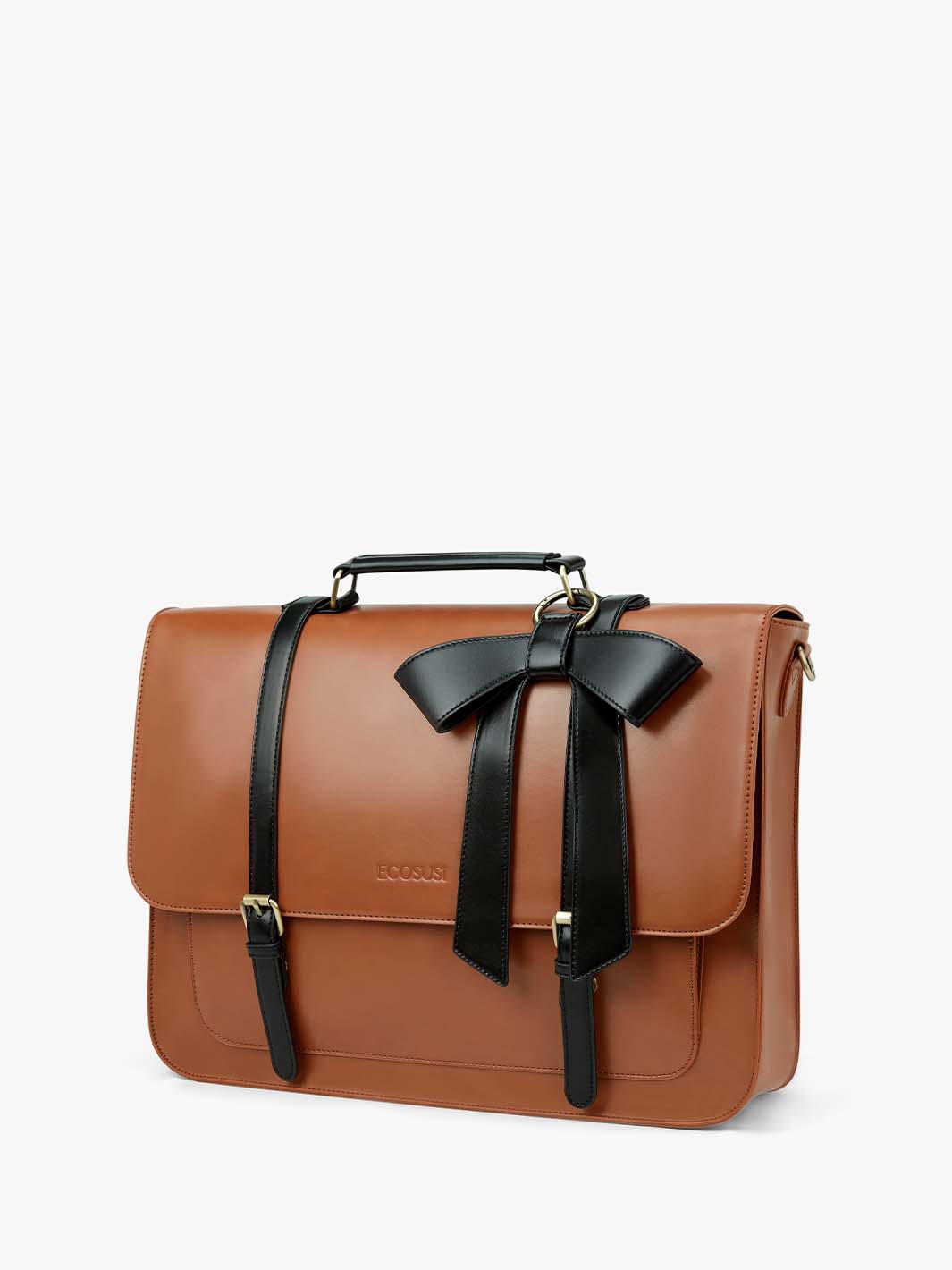 Classic Bow Briefcase: Vintage Leather for Women– Ecosusi