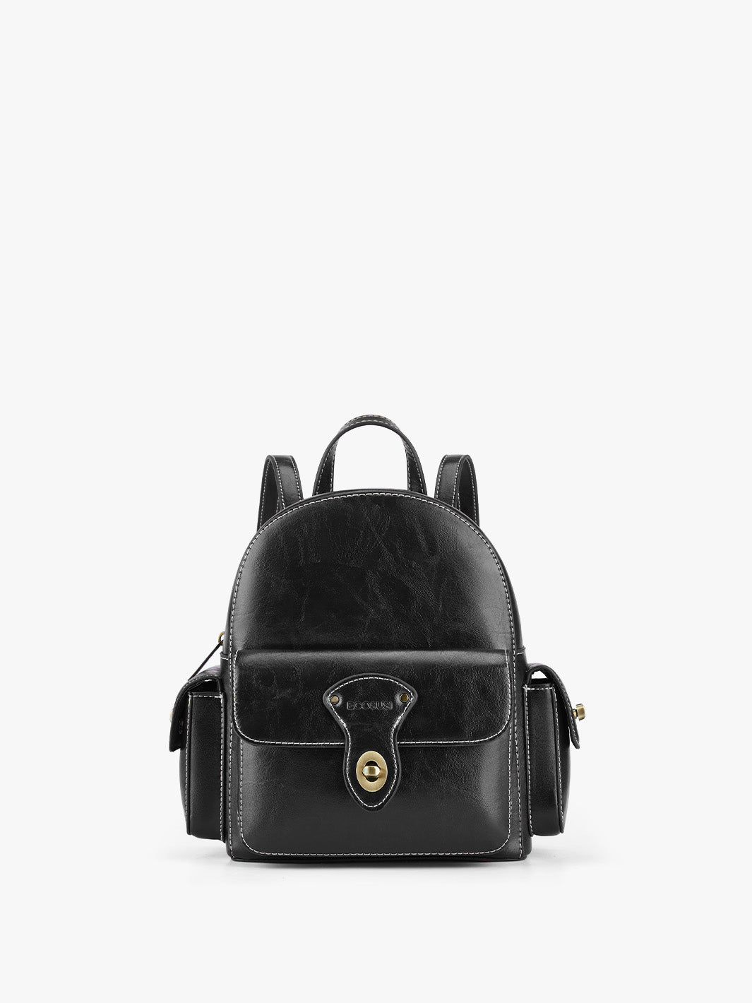 Small faux leather backpack deals