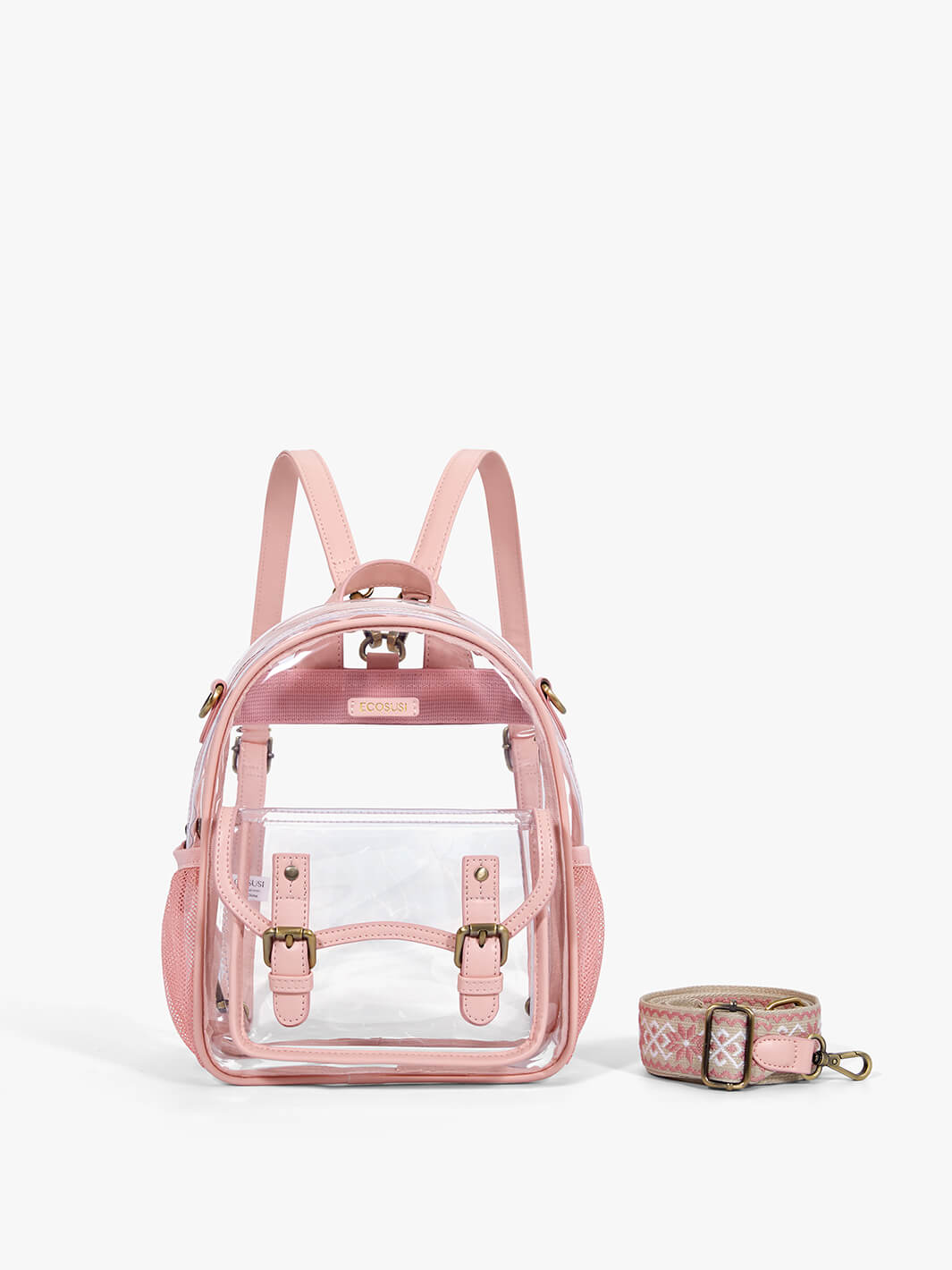 Clear mini store backpack pink