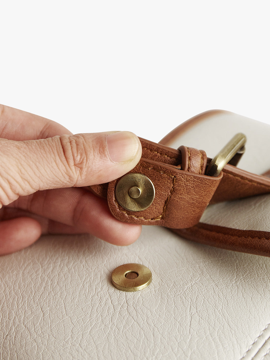 Vintage Leather Sling Bag with Guitar Strap