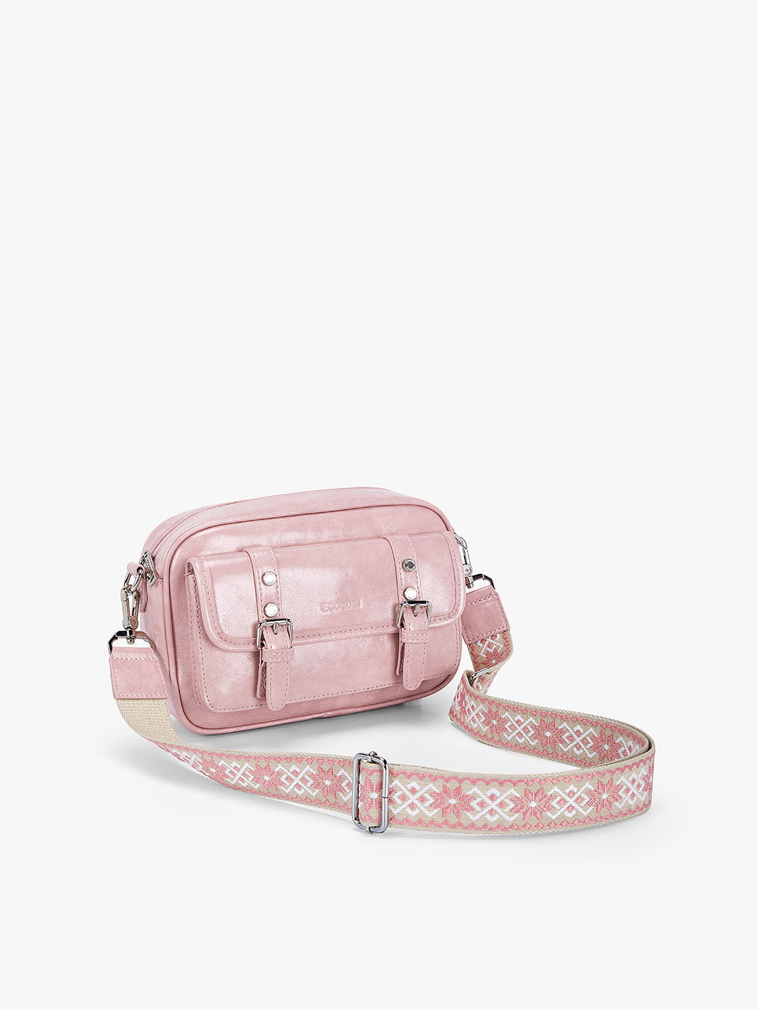 Mia Wide Strap Leather Crossbody Bag