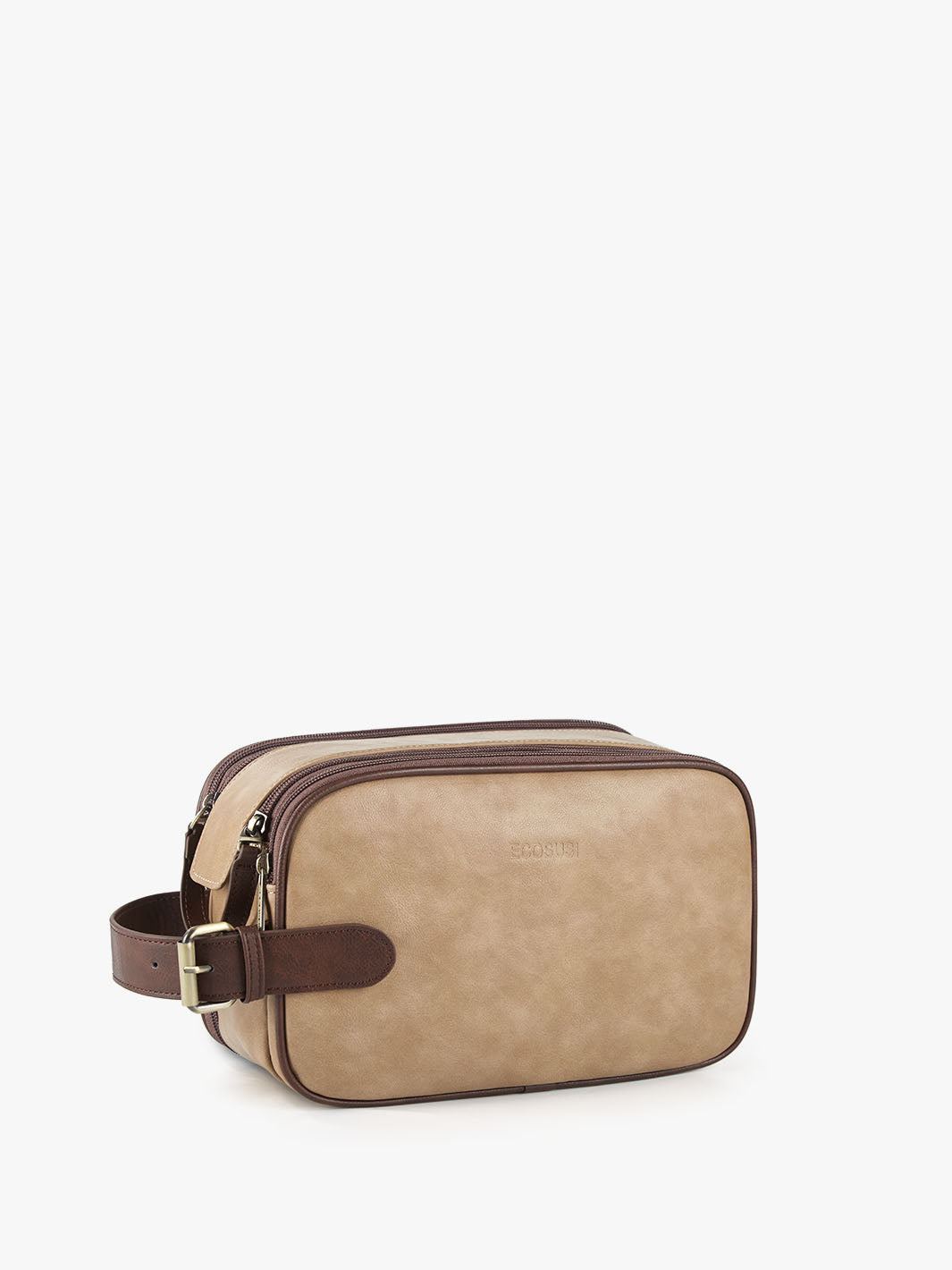 Elena Large Vegan Leather Toiletry Bag