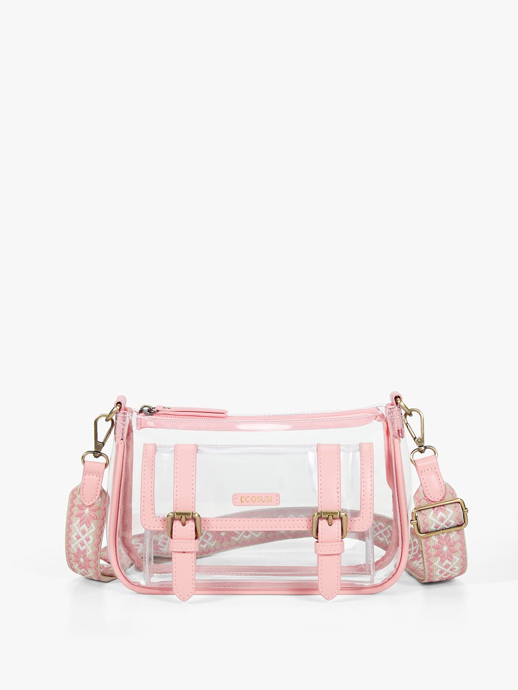 Clear pink crossbody bag hot sale