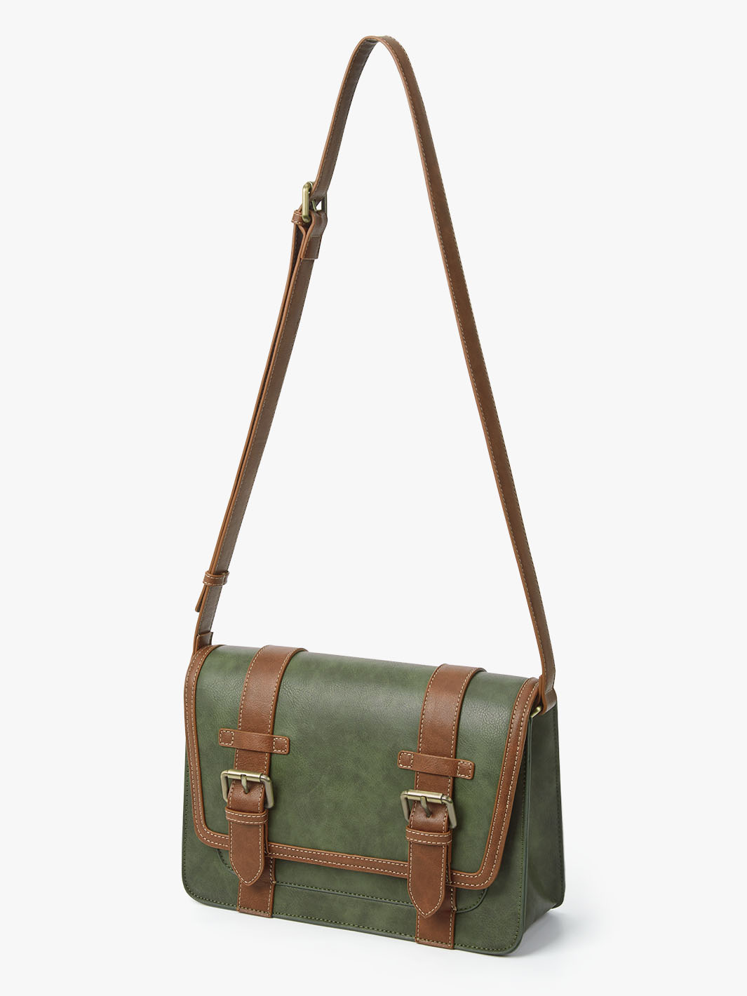 Ecosusi Jane Vintage Messenger Bag Olive Green