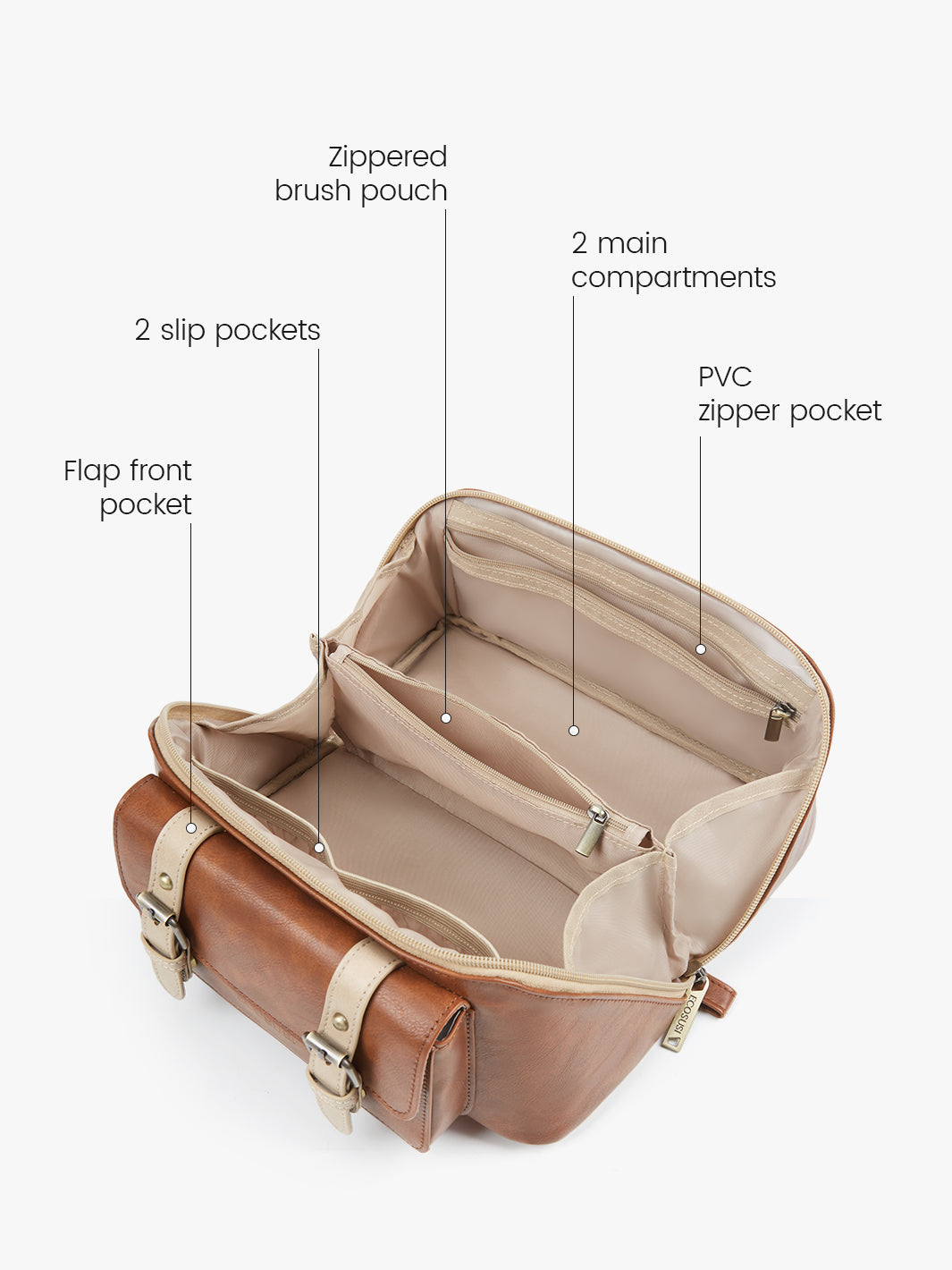 makeup organiser bag-brown