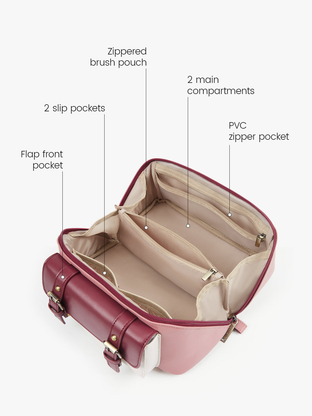 makeup organiser bags pink