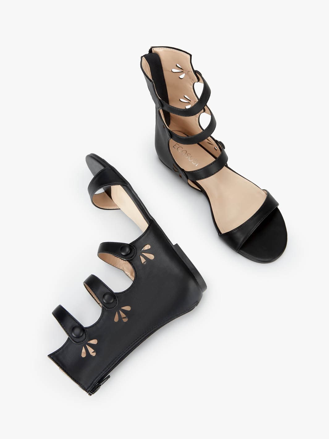 Faux Leather Lace-Up Gladiator Sandals | SHEIN South Africa